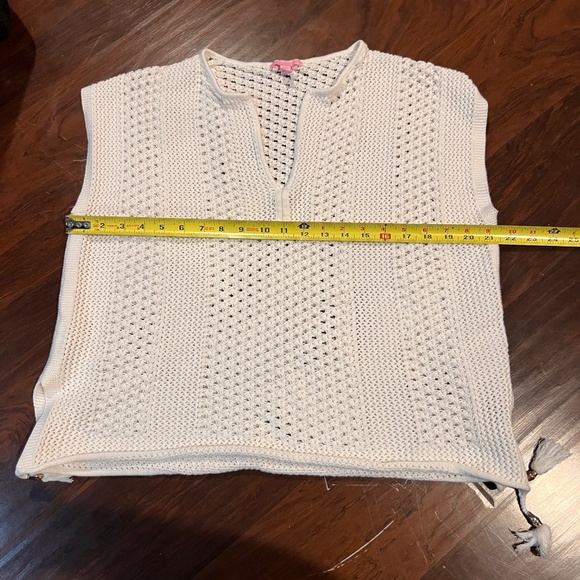 Lilly Pulitzer Renee Poncho Crochet Top Tassel Coverup Pullover - Picture 7 of 7